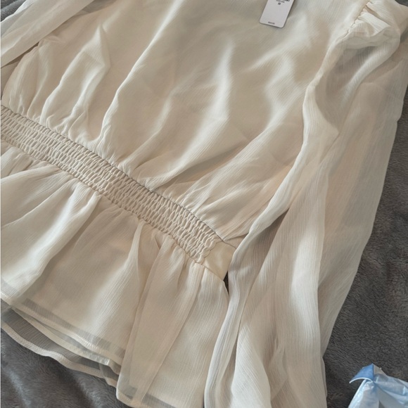 Express Cream Wrap Top - Picture 2 of 10